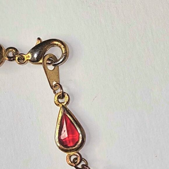 Vintage Gold Bezel set Gold crystal Demi Parure earrings necklace Set - Picture 15 of 15